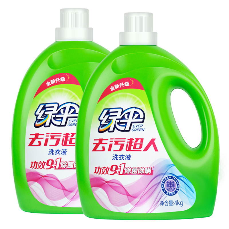 绿伞去污超人洗衣液4kg*2桶