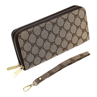 长款钱包女式2025新款刺绣提花大容量时尚双拉链手拿包包手机包女