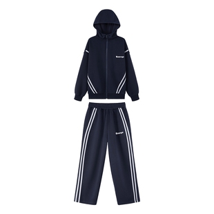 左西童装男童运动套装儿童春装新款校服男大童连帽外套裤子两件套