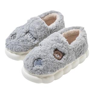秋冬季棉拖鞋男士包跟绒面保暖踩屎感外穿棉鞋女月子室内家居保暖
