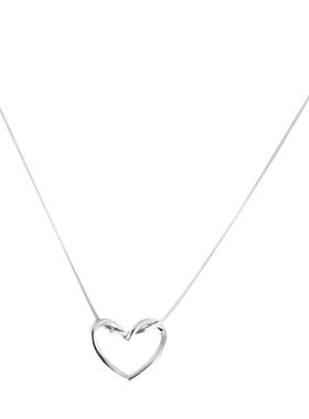 s925纯银镂空爱心蛇骨链项链女