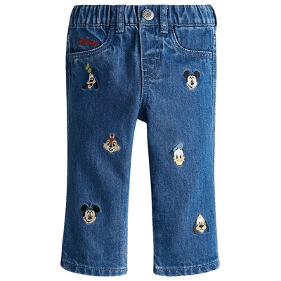 【迪士尼系列】HM童装男婴牛仔裤2025秋季新款刺绣直筒裤1275078