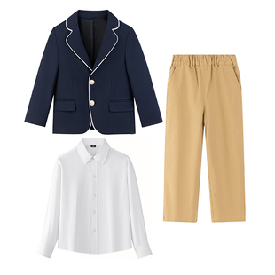 女童校服2025春秋新款幼儿园园服男童英伦风主持人演出服学生班服