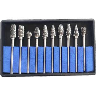 钨钢磨头合金旋转锉迷你电磨打磨头3456mm金属木工雕刻铣刀头套装