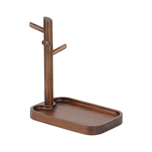 胡桃木钥匙收纳架玄关摆件首饰手串文玩实木展示架眼镜手表摆放架