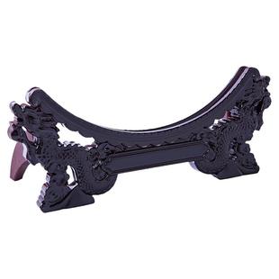 陶瓷装饰盘支架高档摆设盘子托架树脂双龙头瓷盘底座