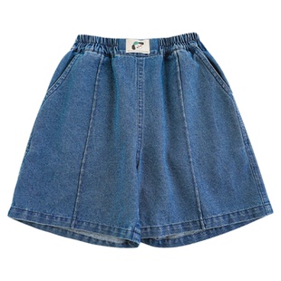 幼悠男童2025夏季新款宽松直筒牛仔短裤轻薄透气冰凉儿童休闲中裤