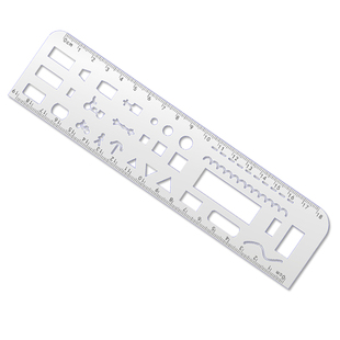 交通事故手账钢尺多功能生活镂空事故不锈钢金属绘图学生涂鸦尺