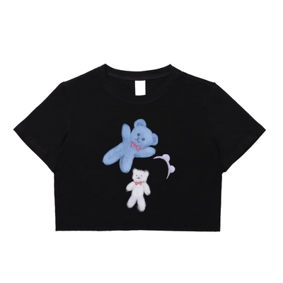 网红宽松韩版小熊纯棉短袖T恤ins