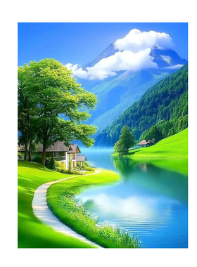现代简约山水风景客厅卧室装饰画