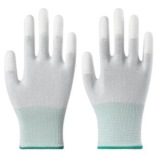 薄款PU涂指涂掌防滑耐磨尼龙涂胶透气工作打包防滑防静电劳保手套
