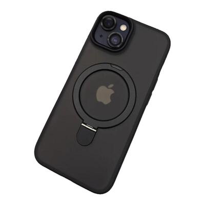 自带金属镜头膜磁吸折叠支架适用苹果17手机壳新款iPhone16ProMax防摔肤感磨砂14半透全包硅胶13男15女12网红