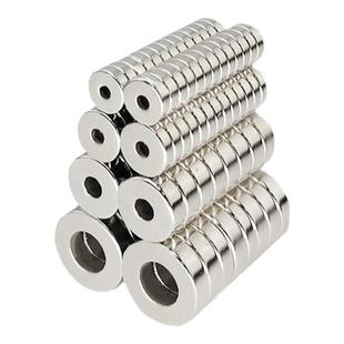 鹿小班磁铁钕铁硼圆形带孔磁铁贴片环形石吸铁石超强磁力磁铁吸扣