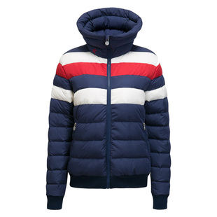 冬季女士户外滑雪衣双板大码显瘦白鹅绒立领防风保暖短款羽绒服