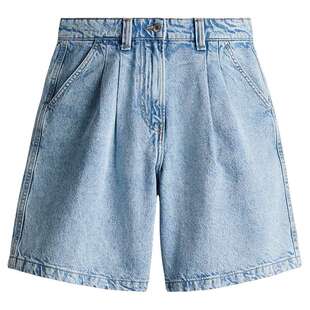 HM女装牛仔裤春季时尚褶裥美式风五分牛仔裤短裤1259779