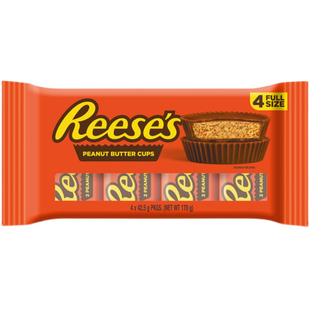 现货荷兰锐滋瑞滋Reese's花生酱巧克力杯牛奶巧克力大8块独立装