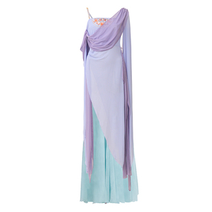 GSAK新中式神女改良汉服仙气飘逸刺绣露肩轻纱汉元素套装显瘦女