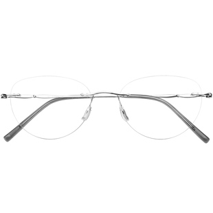 镜音无框眼镜女可配近视度数超轻纯钛高级感金丝素颜无边框眼镜架