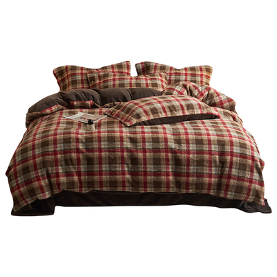 轻奢高级感牛奶绒四件套冬季珊瑚绒被套被罩床单双面法兰绒三件套