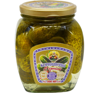 俄罗斯风味酸黄瓜罐头俄式风味泡菜腌制嫩黄瓜小青瓜 整箱6瓶