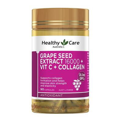 HealthyCare澳洲进口葡萄籽原花青素胶原蛋白VC抗氧化焕白肌90粒