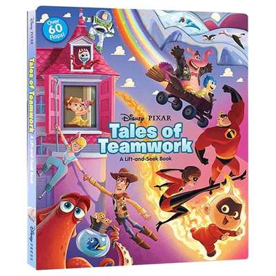 英文原版绘本 Disney pixar Tales of Teamwork A Lift-And-Seek Book 玩具总动员 皮克斯动画人物 翻翻书洞洞书 英文版儿童图书