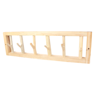 创意挂衣钩天然树杈挂钩长排原木树枝装饰粘钩服装店民宿衣帽架