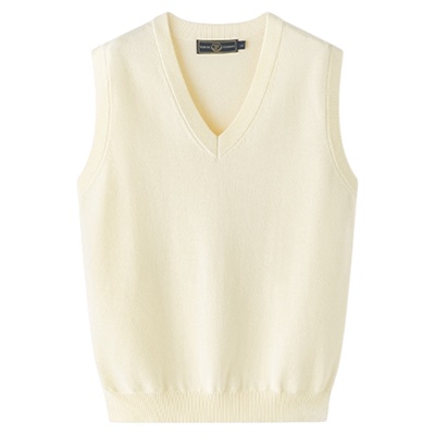 V领套头针织马甲男款学院风背心