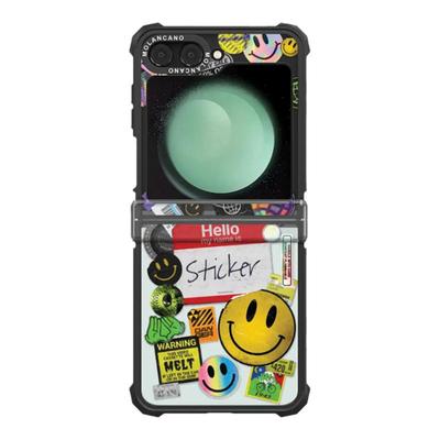 韩国molancano三星折叠磁吸手机壳笑脸贴纸适用Galaxy Z Flip6透明防摔7保护壳5保护套4卡通可爱小狗情侣壳