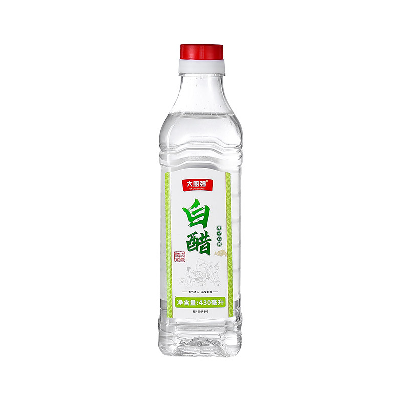 大厨强 白醋430ML瓶装醋酿造食醋家用去垢炒菜烹饪洗脸泡脚等