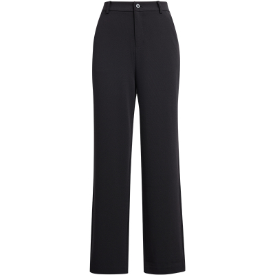 LANDI高腰微阔直筒休闲裤