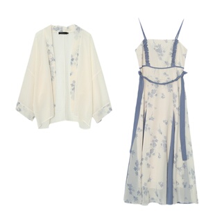 大码女装中国风汉服两件套微胖mm200斤夏改良版显瘦减龄复古裙子