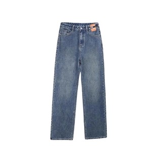 加绒牛仔裤女秋冬2026新款流行爆款高腰小个子宽松阔腿窄版直筒裤