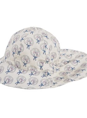 夏季女宝宝碎花防晒护颈渔夫帽