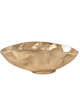 进口铝制金色聚宝不规则果盘摆件