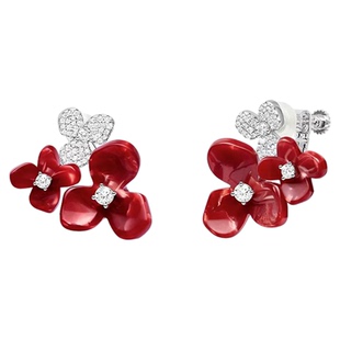 何方hefang白鸢尾方糖耳环女小苍兰花簇项链设计鸢尾花耳钉耳夹