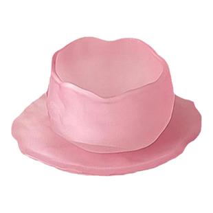 粉磨砂品茗杯主人杯单杯个人专用透明杯子色玻璃小茶杯功夫茶具盏