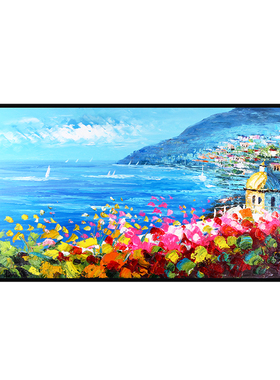 地中海景纯手工成品春暖花开油画