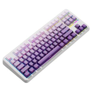 前行者X87有线机械键盘客制化键鼠套装HIFI麻将音黑莓粉侧刻