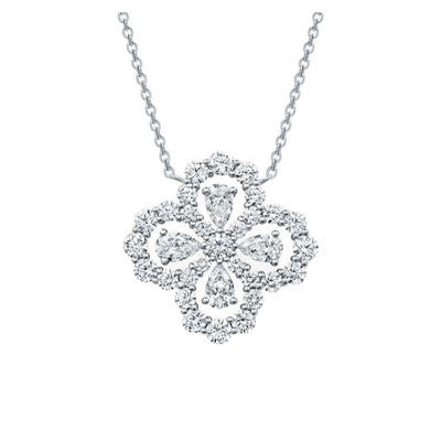 爆闪四叶草满钻项链高级感