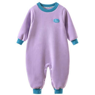 冬季儿童连体睡衣加厚保暖奥粒绒宝宝睡袋男童女童家居服460G克重