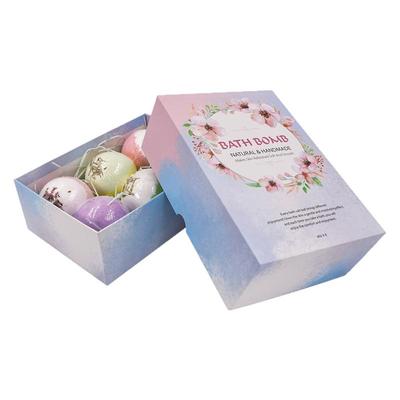 跨境110g*6爆炸浴盐球套盒精油泡泡浴球盐浴泡澡球礼盒干花沐浴球