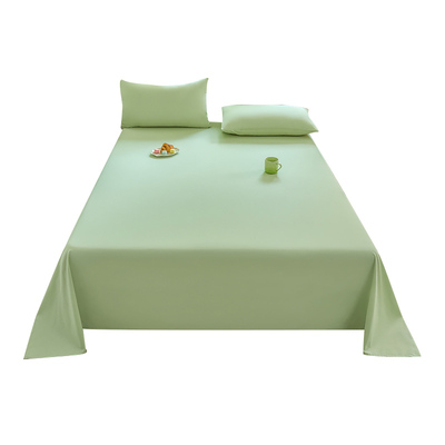 A类全棉水洗棉床单单件100纯棉单双人纯色被单枕套三件套四季通用