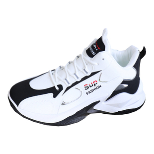 男鞋新款秋冬款皮面防水防滑运动鞋高帮休闲鞋学生耐磨跑步篮球鞋