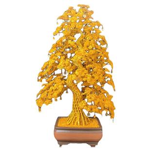 乔迁发财树开业招财树手工编织铜钱铝线摇钱树客厅装饰摆件礼物