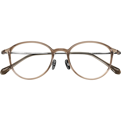 超轻小框高度近视茶色素颜纯钛