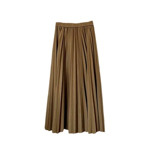 大码黑色百褶半身裙女秋2023新款胖MM高腰显瘦垂感A字中长款裙子