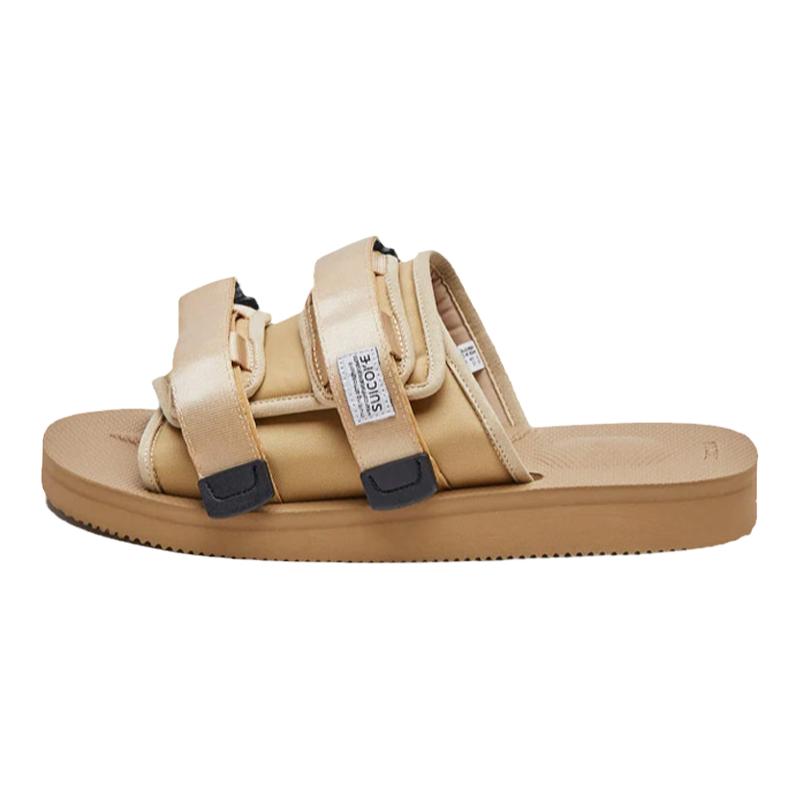 SUICOKE MOTO-Cab舒适足底支撑按摩防滑鞋底休闲拖鞋厚底凉鞋米色