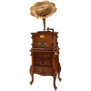 今墨留声机客厅美式黑胶唱片机老式仿古流声机留音机大喇叭760