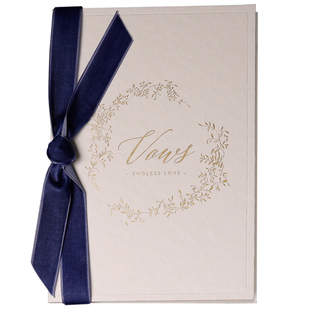 婚礼誓言卡片致辞誓词本丝绒ins风结婚承诺书保证书欧式宣言本